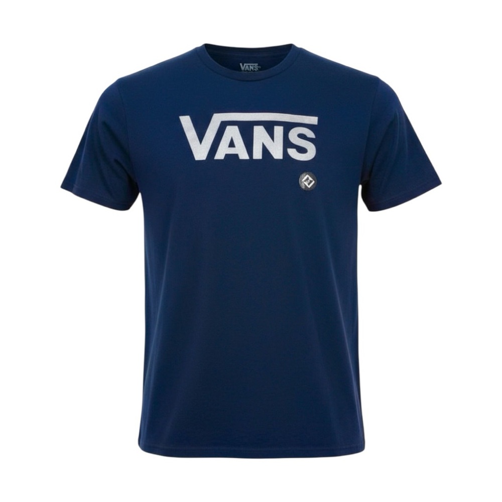 Vans Classic NWT 100% Cotton Men’s T-Shirt Navy Blue Logo Medium Short Sleeve